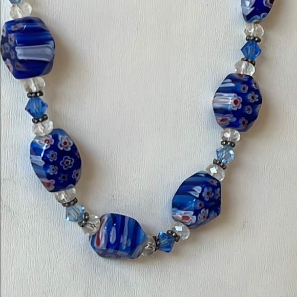 DOL Blue Millefiore Crystal Beaded Necklace - Picture 4 of 15
